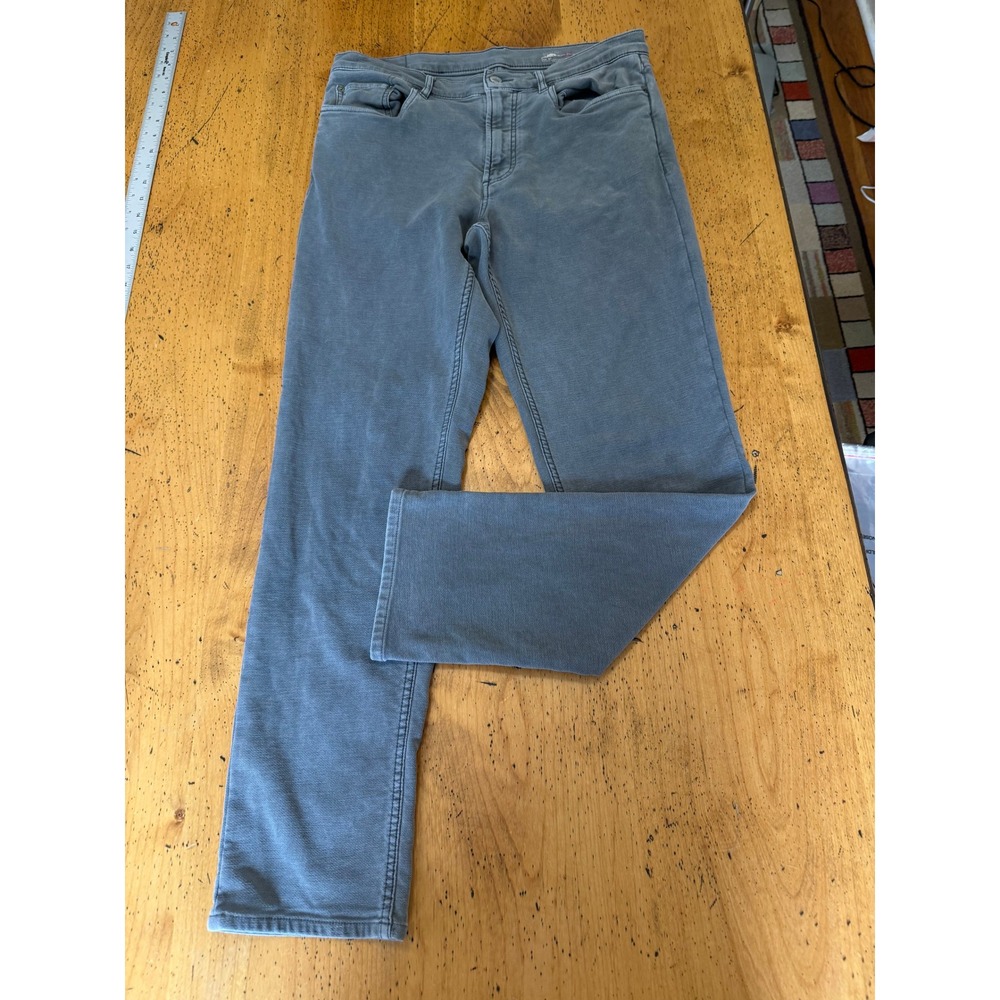 Faherty Movement 33x30  Grey 5-Pocket Stretch Cotton Blend Casual Pants Mens